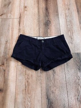 Abercrombie and Fitch Chino Shorts Low Rise Navy Blue Flat Size 2